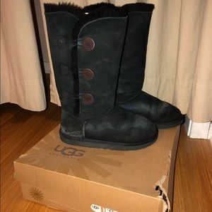 Ugg black bailey Button tall boots size 8